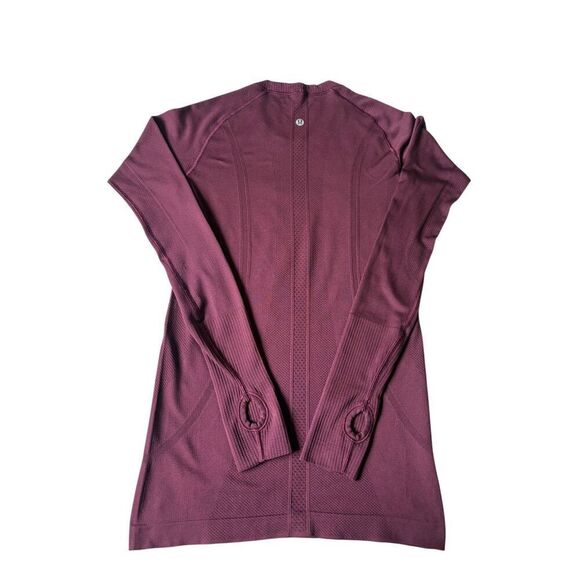 Lululemon Swiftly Tech Long Sleeve size 6 Cassis Red Marsala Athletic Top - Picture 9 of 10